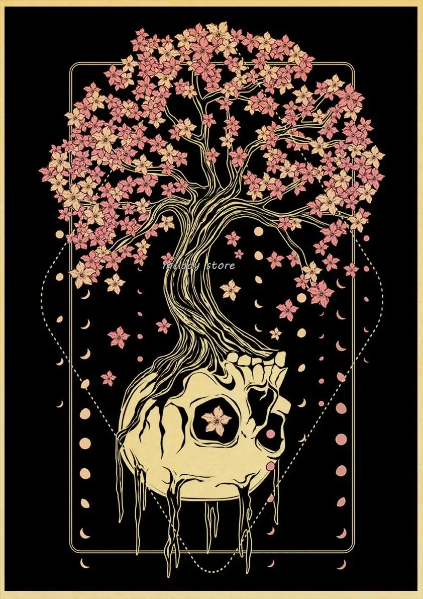 

Ретро готический каркас, постеры, винтажная крафт-бумага, декор для комнаты, украшение для бара, домашнее искусство, настенная живопись