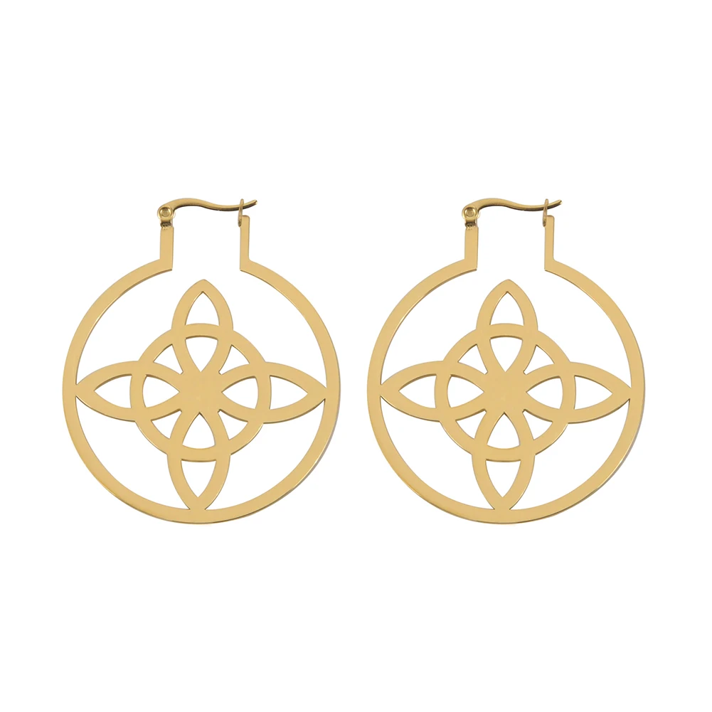 Sipuris Wicca Witchcraft Knot Earrings Stainless Steel Gold Color Vintage Amulet Supernatural Pendants Jewelry Gift For Women |