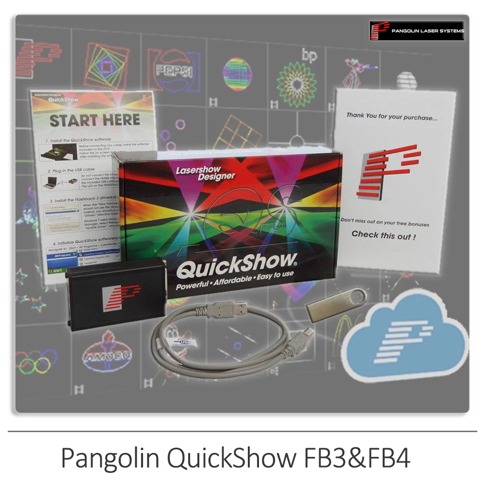 

Pangolin Quickshow FB3 FB4 With DMX Professional Stage Laser Light Controller Laser Software For Party DJ Disco Effect Lighting