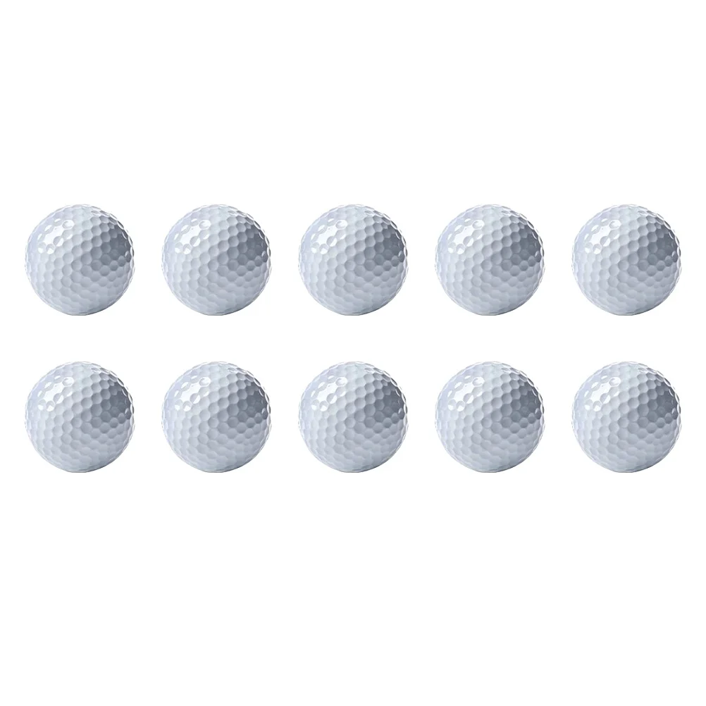 

10 Pcs Golf Practice Ball Indoor Balls Training Accessory Supplies Synthetic Rubber Double Layer Man White