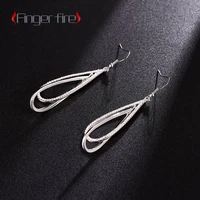 creative unique double layer water drop shape silver plated earrings engagement banquet anniversary delicate jewelry