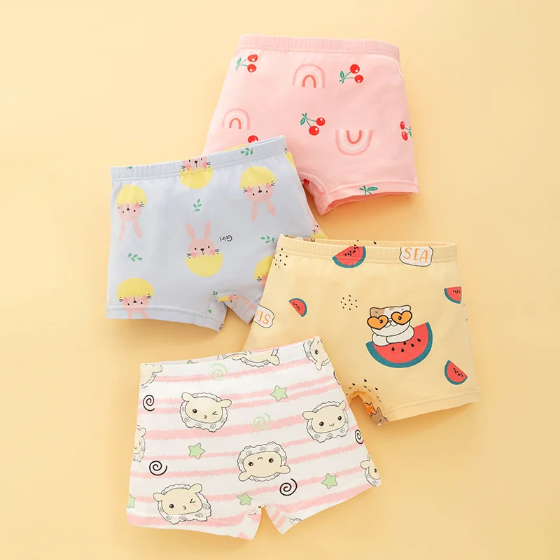 

2022 Summer Girls Boxer Briefs Combed Cotton Comfortable Breathable Little Girls Underwear