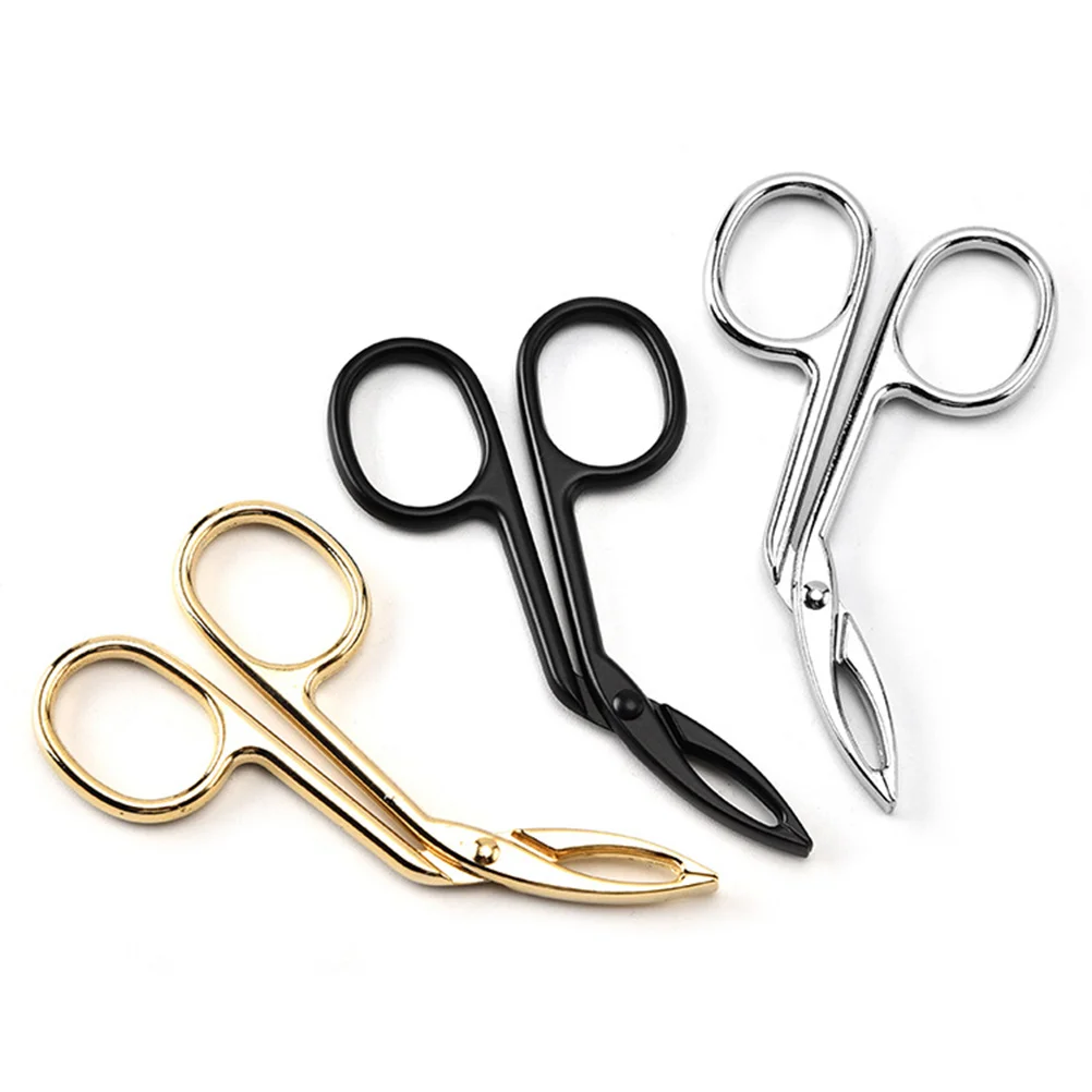 

3pcs Stainless Steel Eyebrow Clips Oblique Eyebrow Tweezers Beauty Tools for Eomen Lady (Golden Black Steel Color)