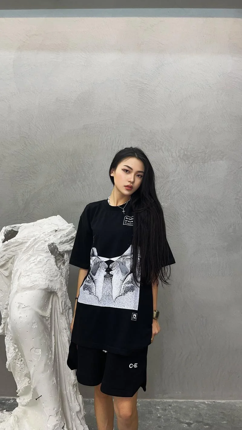 

Футболка Мужская/женская с абстрактным принтом, 100% хлопок, большие размеры