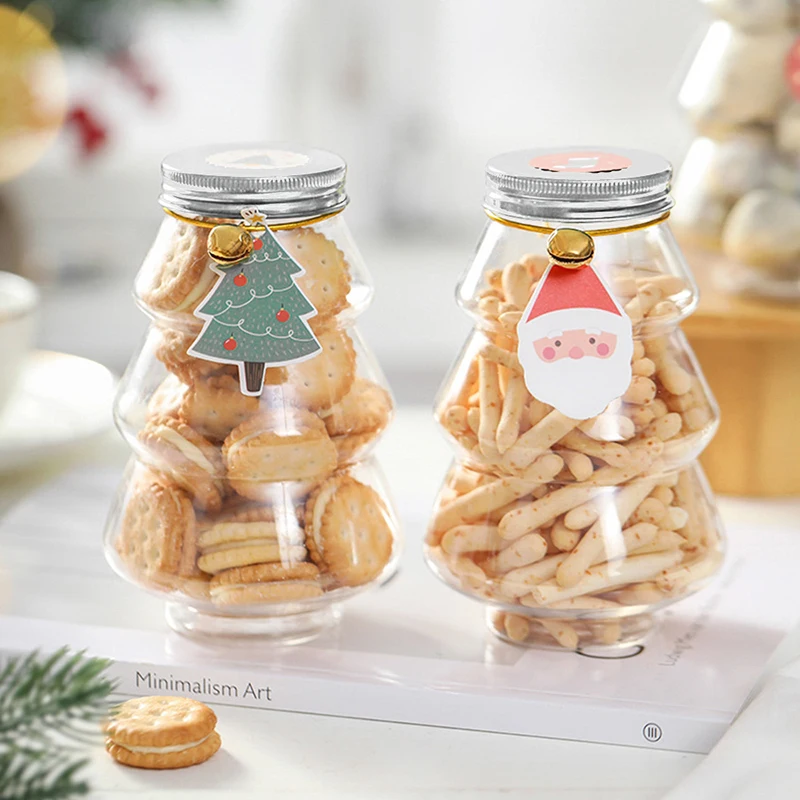 

6pcs Christmas Tree Sweet Jar Kids Favor DIY Gift Candy Cookie Snack Chocolate Packing New Year Decoration Boxes 2023 New Year
