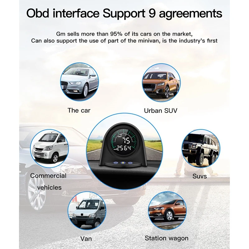 X70 OBD OBD2 HUD спидометр считыватель кодов двигателя монитор оборотов в минуту сигнал