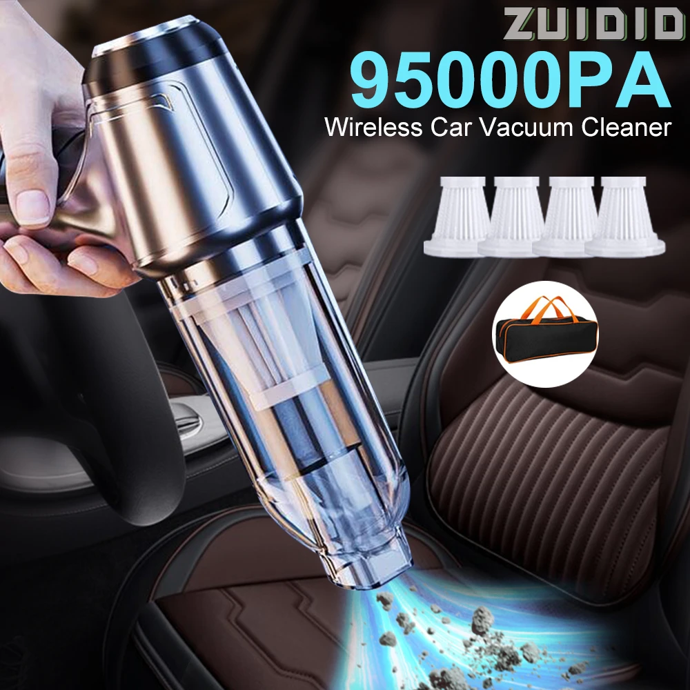 

95000Pa Cordless Car Vacuum Cleaner Strong Suction Handheld Portable For Auto Powerful Wireless Vacuum Cleaners Car Accsesories