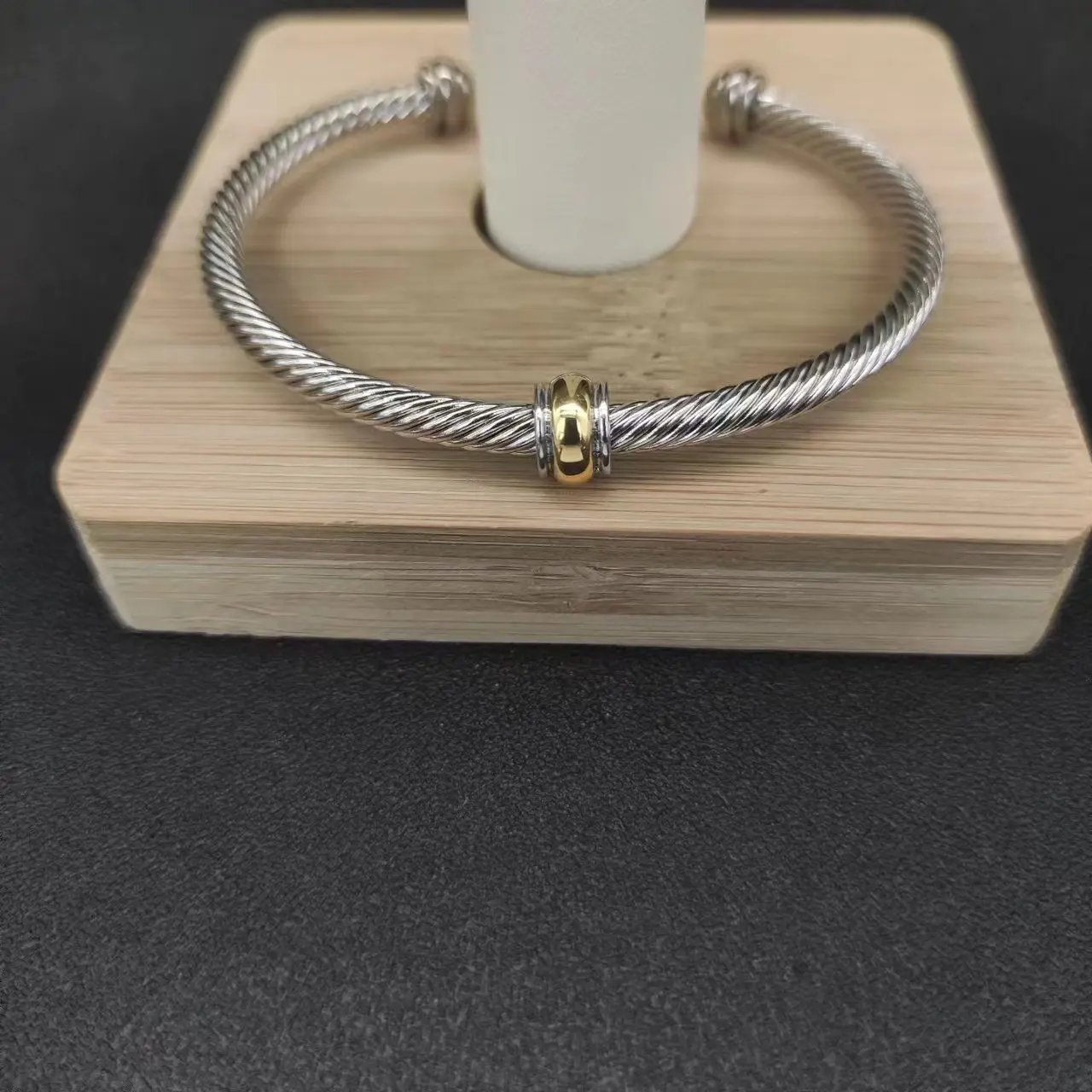 High Quality Men's 4mm Bracelet David Yurman Cable Classic BuckleBracelet With 14k Gold 925 Sterling Silver Free Shipping