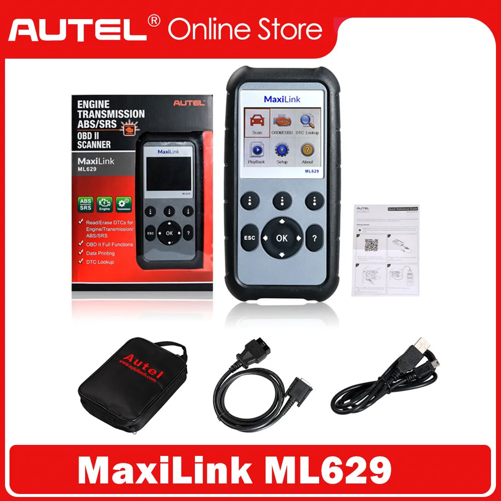 Autel MaxiLink ML629 ABS Airbag Code Reader Check Engine Transmission Codes Upgrade Version of ML619 AL619