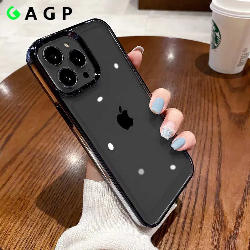 

Luxury Plating Transparent Shockproof Case for iphone 14 13 pro Max for iPhone 12 14 13 11 Pro Xs MAX Mini 8 7 Plus XR Cover