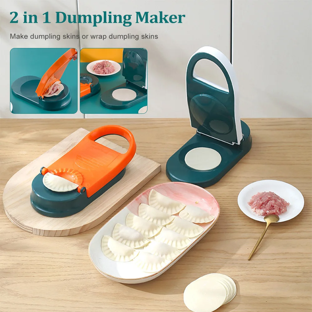 

2 in 1 Dumpling Maker Dumpling Skin Maker Dumpling Moulds Manual Dough Presser Kitchen Baking Pierogi Pastry Making Tool