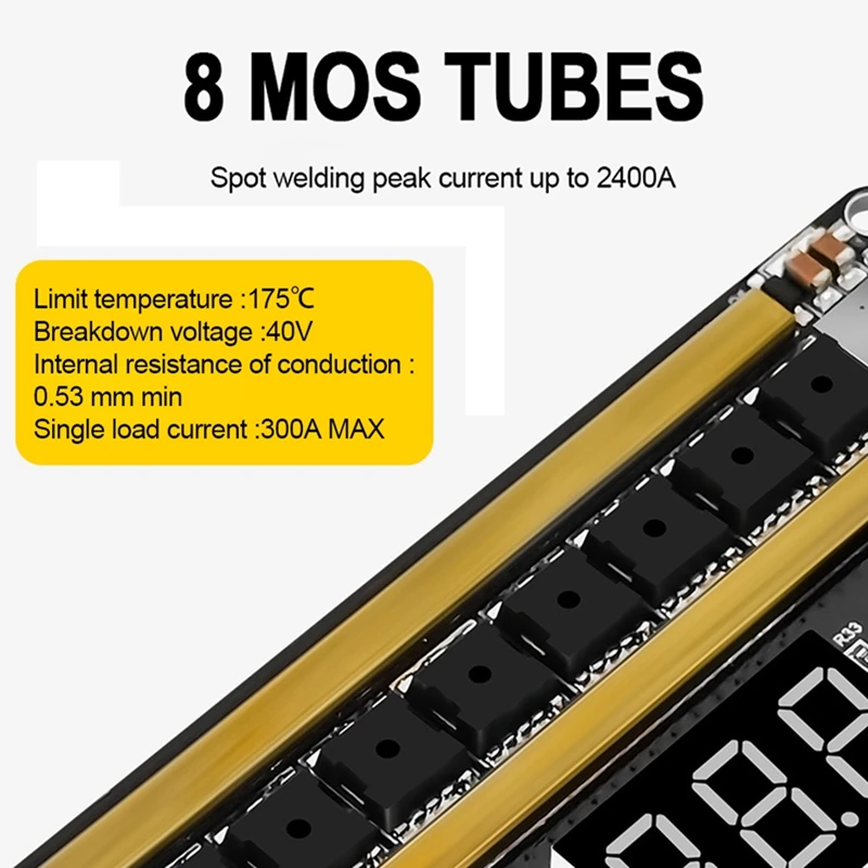 HLZS-12V ручной регулируемый точечный сварочный аппарат, панель управления для точечного сварщика аккумулятора 18650 0,1-0,2 мм, никелевый лист
