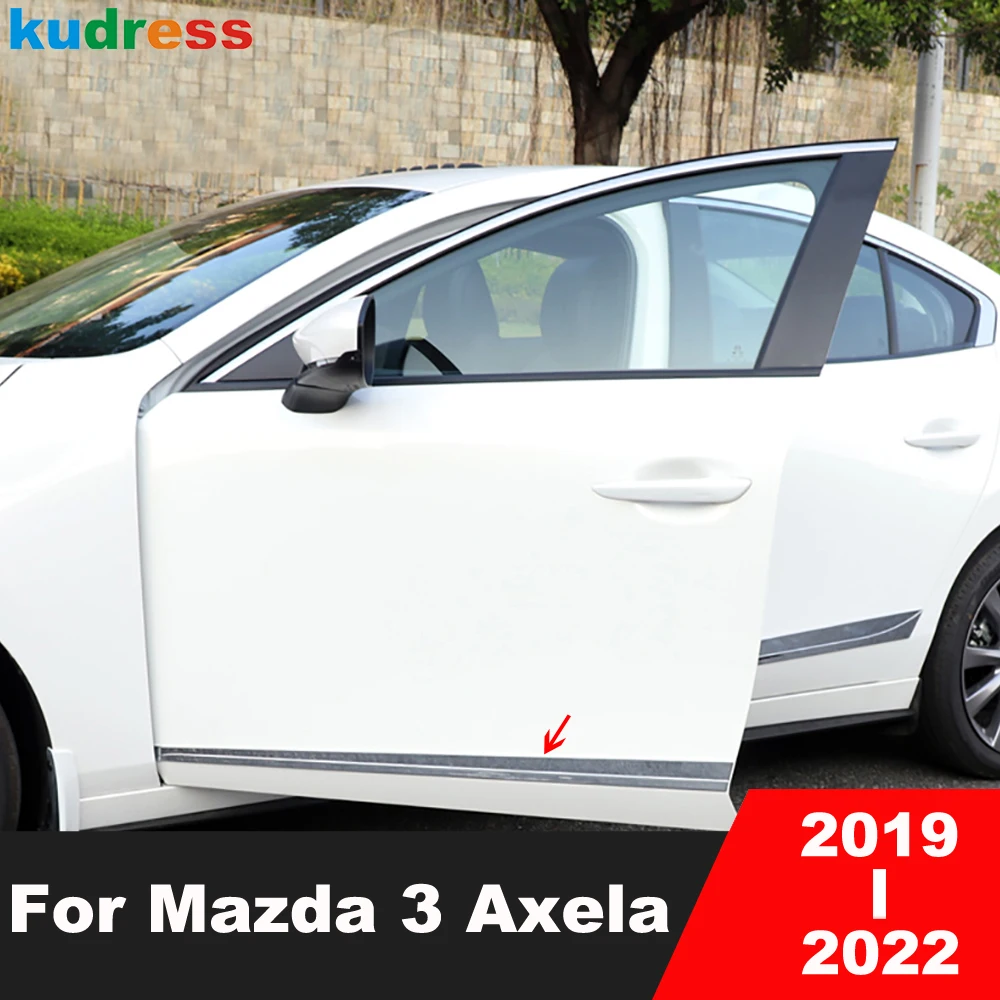 

Отделка кузова, молдинг на боковые двери для Mazda 3 Axela 2019 2020 2021 2022 внешние аксессуары из углеродного волокна автомобильные дверные панели молдинг украшение полоса
