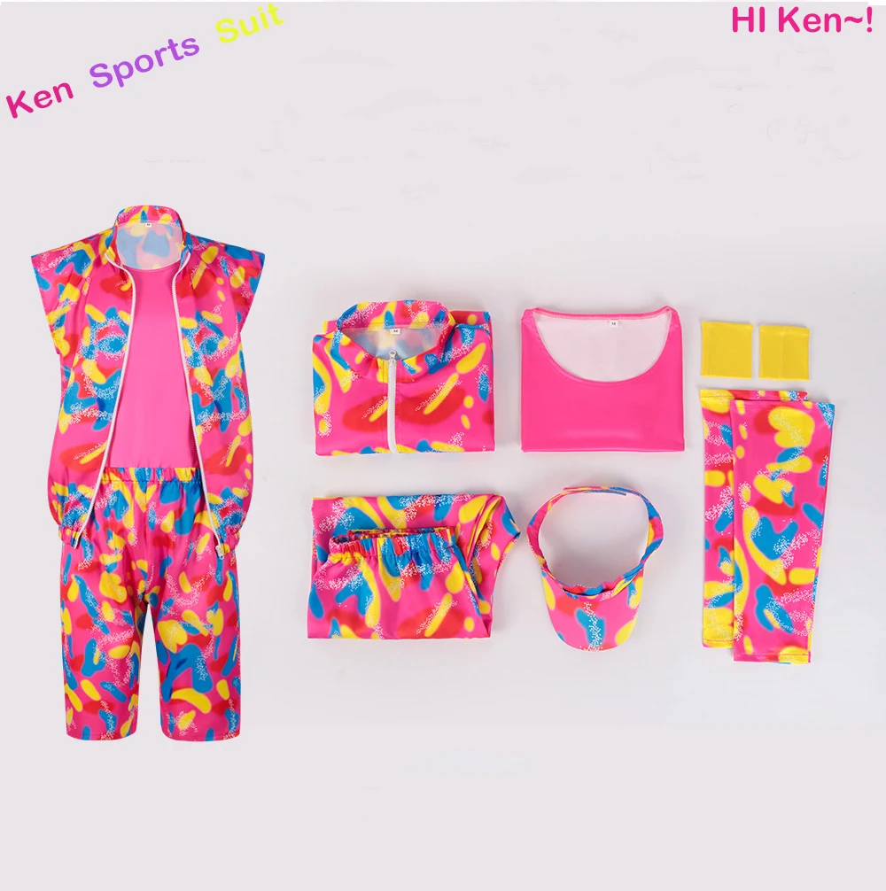 

2023 Halloween Pink Party Halloween Movie Boyfriend Ken Costume For Men
