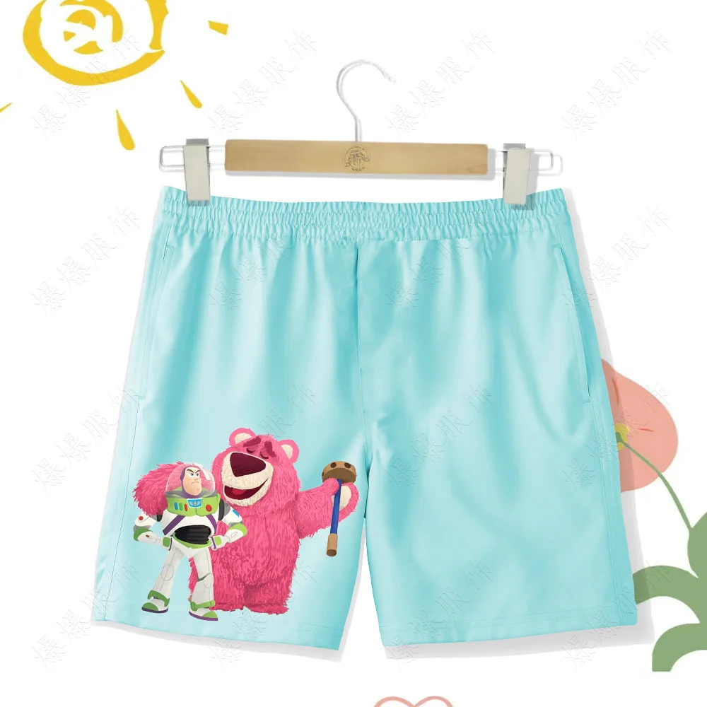 Летние Шорты Для Мальчиков И Девочек С Милым Клубничным Мишкой Принтом Аниме