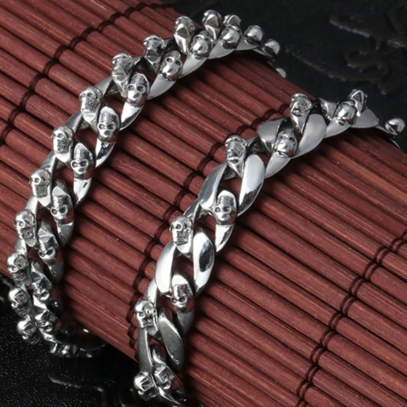 Браслет BOCAI из стерлингового серебра 925 пробы с подвесками для женщин и мужчин