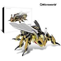 microworld 3d metal puzzle games mechanical bumblebee models assemble kits laser cutting jigsaw toys gifts for home decoration