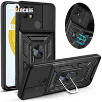 for oppo realme 8 pro 8i sliding window cover c25 c12 c20 c11 c21 c3 c21y armored car magnetic mount ring protective phone case