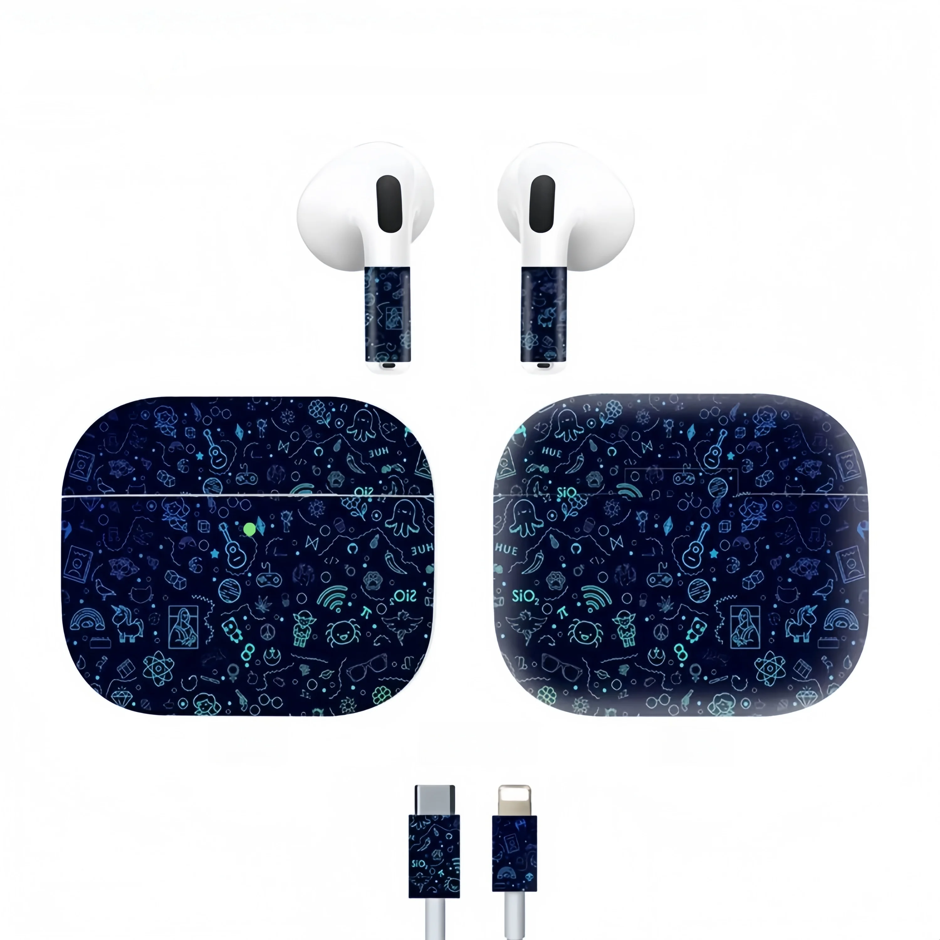 Фото 2 шт. матовая наклейка для AirPods Pro 3, защитная пленка для всего тела, наклейка для AirPods Pro 3, 2 шт. №3