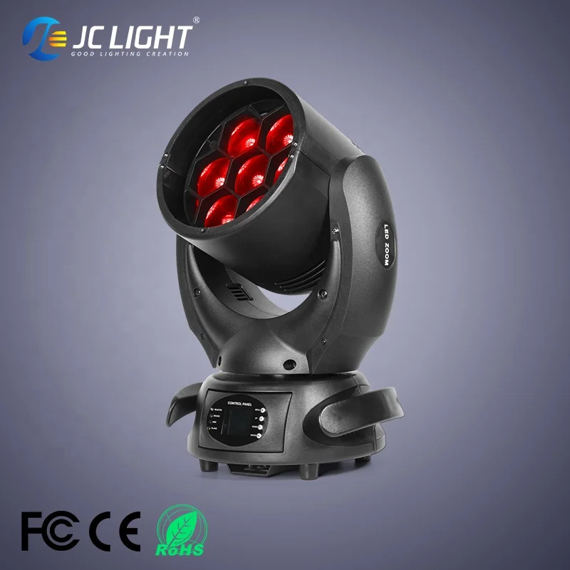 

High Power Bee Eye 7pcs 15w Dmx Beam Wash Zoom 4in1 Rgbw 7x40w Mini Beam Led Moving Head Light For Stage Dj Disco Party