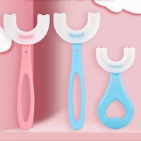 boomaya baby toothbrush children 360 degree u shaped toothbrush teethers soft silicone baby brush kids teeth oral care cleaning