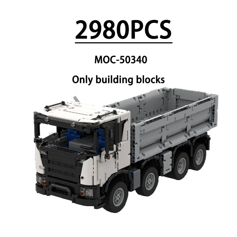 Новый грузовик MOC-50340 самосвал 8x4 строительные блоки игрушки 2982 шт. совместимые