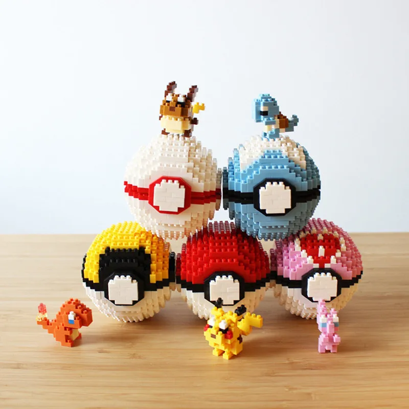 

Pokemon Ball Blocks Micro Building Small Particles Mini Assembled Pikachu Toy Educational Toys