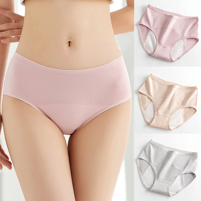 

Cotton High Waist Menstrual Panties Women Physiological Underwear Leak Proof Period Briefs Female Sanitary Lingerie Plus Size