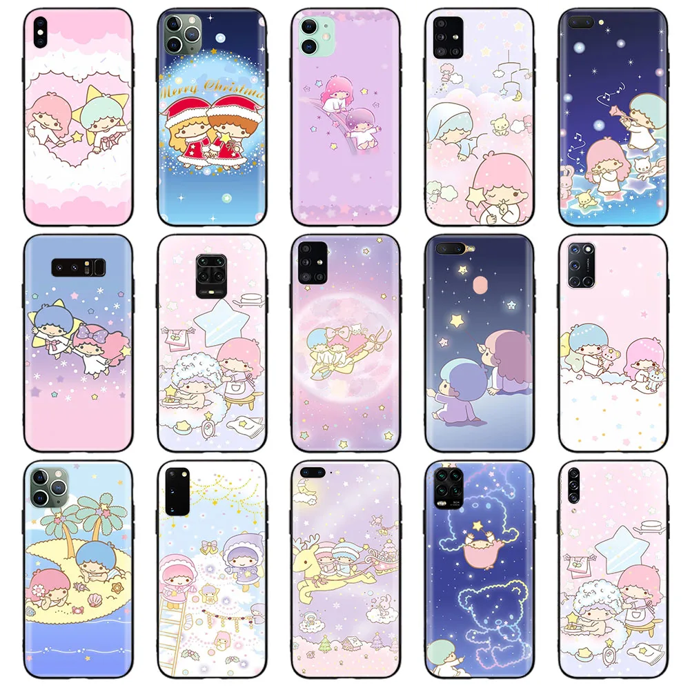 

Black Case for OPPO Reno 4Z 4F 2Z 2F 2 Lite Pro 5G A94 A95 A96 A92 A92S 10x Zoom Cover Z-67 Little Twin Stars