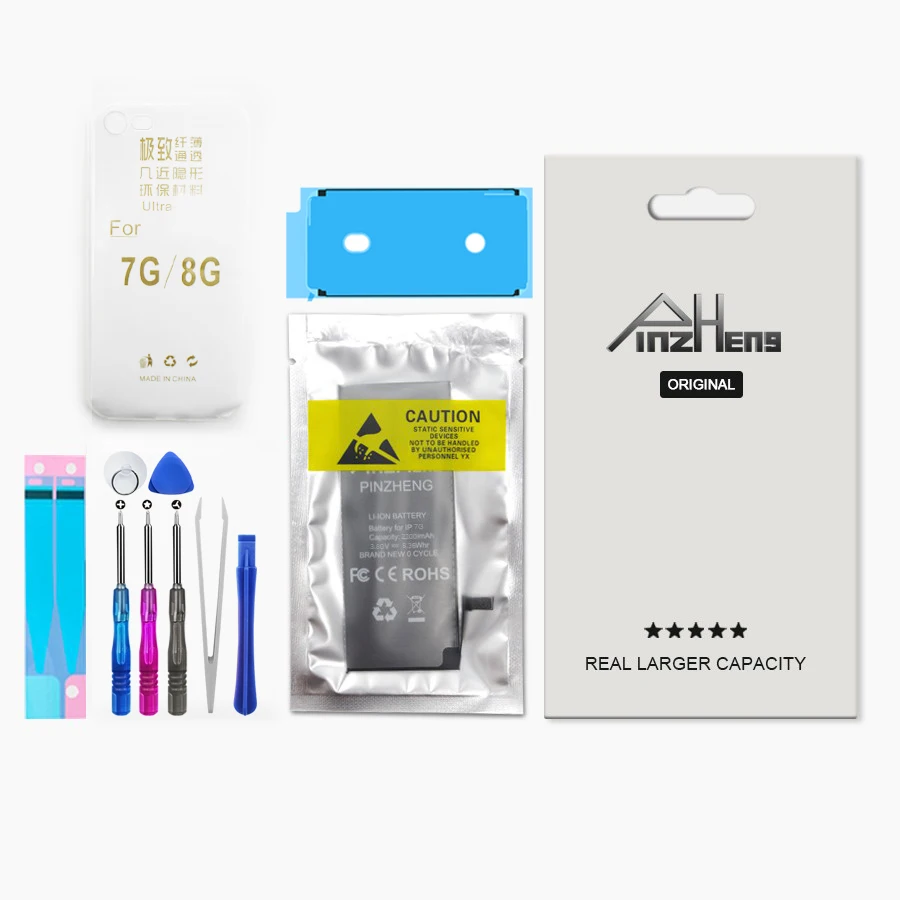 pinzheng high capacity phone battery for iphone 6s 6 7 8 plus x replacement bateria for iphone 5s se xr xs 11 12 pro max 12mini free global shipping