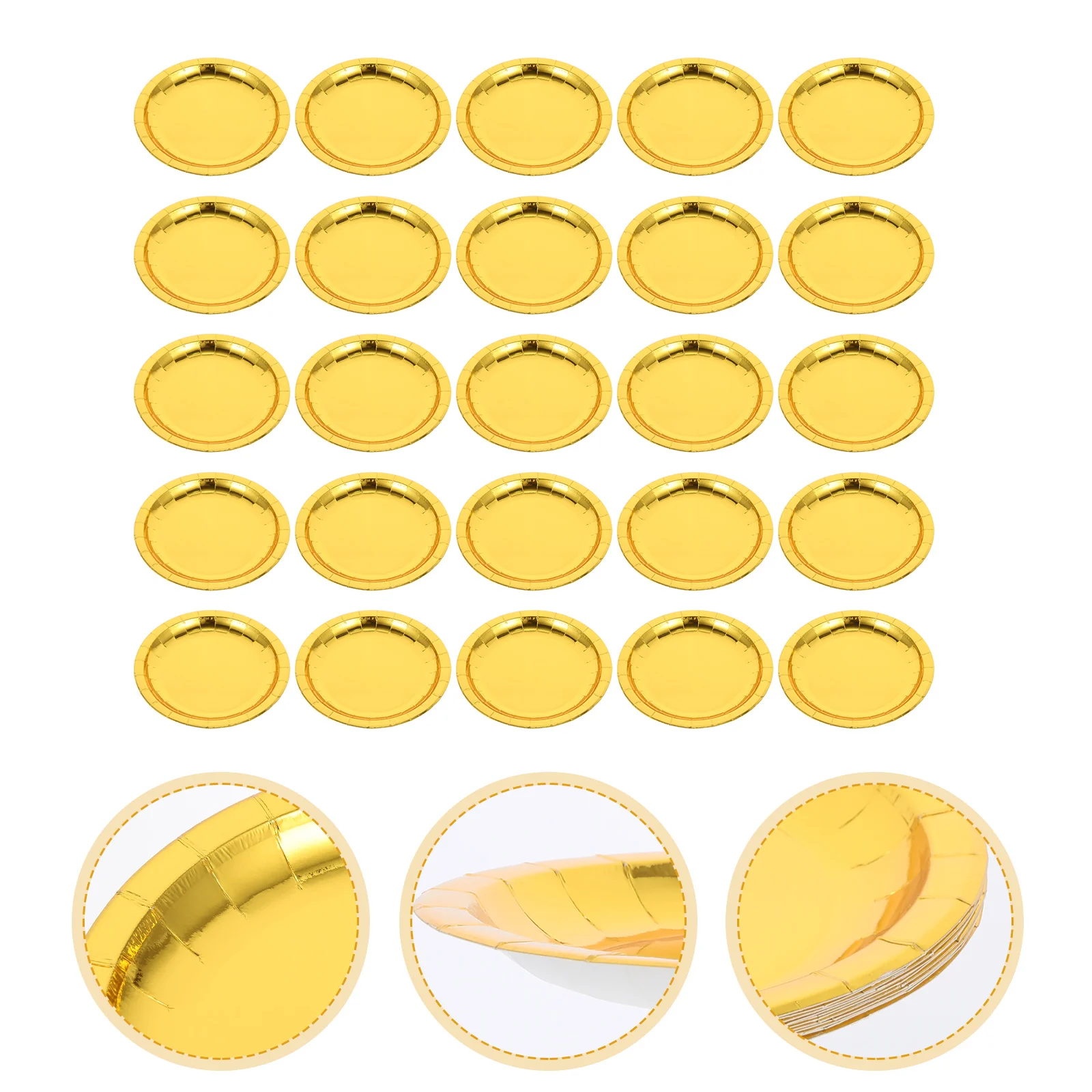 

30Pcs Plate Metallic Foil Plates Paper Dinnerware Small Paper Plates Birthday Cake Plates Birthday Party Plates