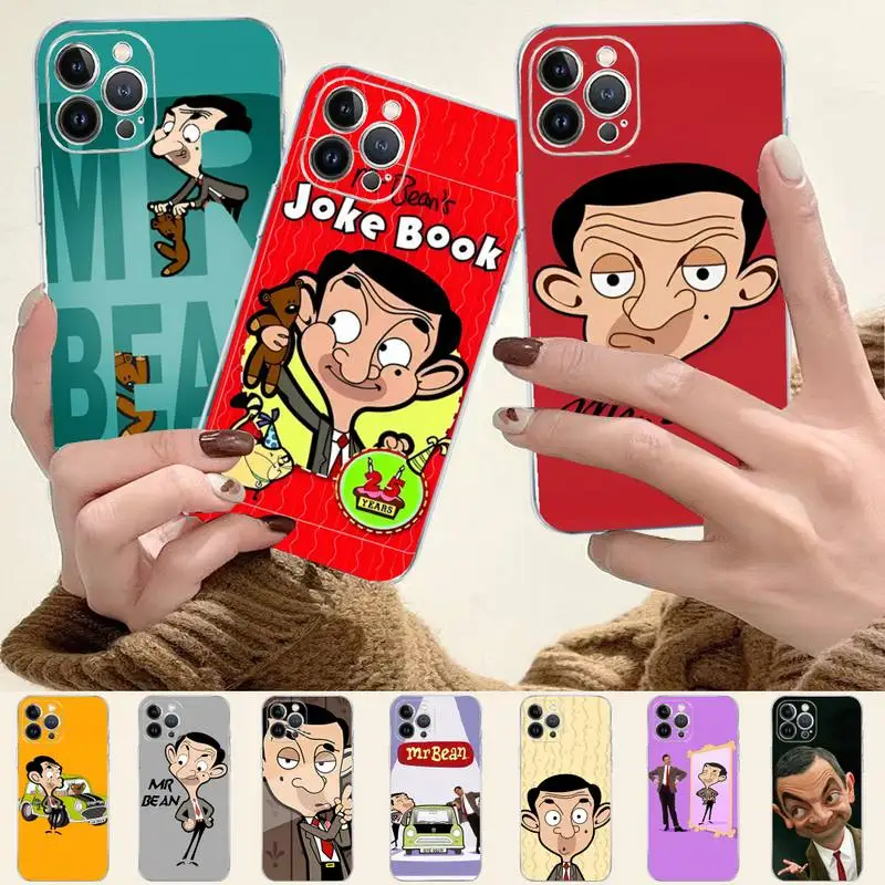

M-Mr-B-Bean Funny Cartoons Phone Case For iPhone 8 7 6 6S Plus X SE 2020 XR XS 14 11 12 13 Mini Pro Max Mobile Case