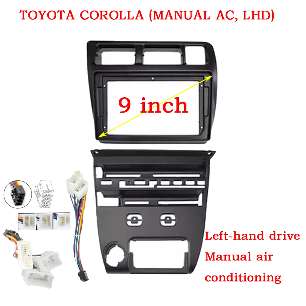 

WQLSK, 2 DIN, 9 дюймов, автомобильная рамка android, адаптер, Android радио приборная, комплект панелей для Toyota Corolla Sprinter 1993-1997