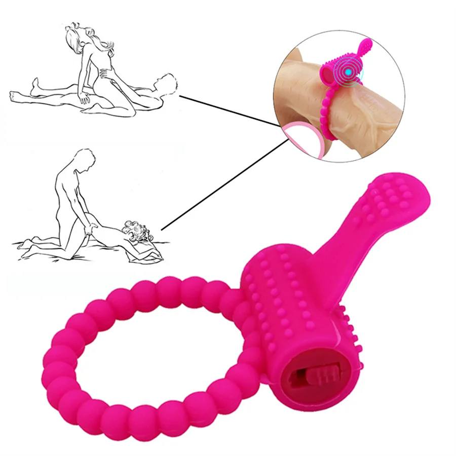 Секс-игрушки для мужчин розовое силиконовое вибрирующее яйцо кольцо на член