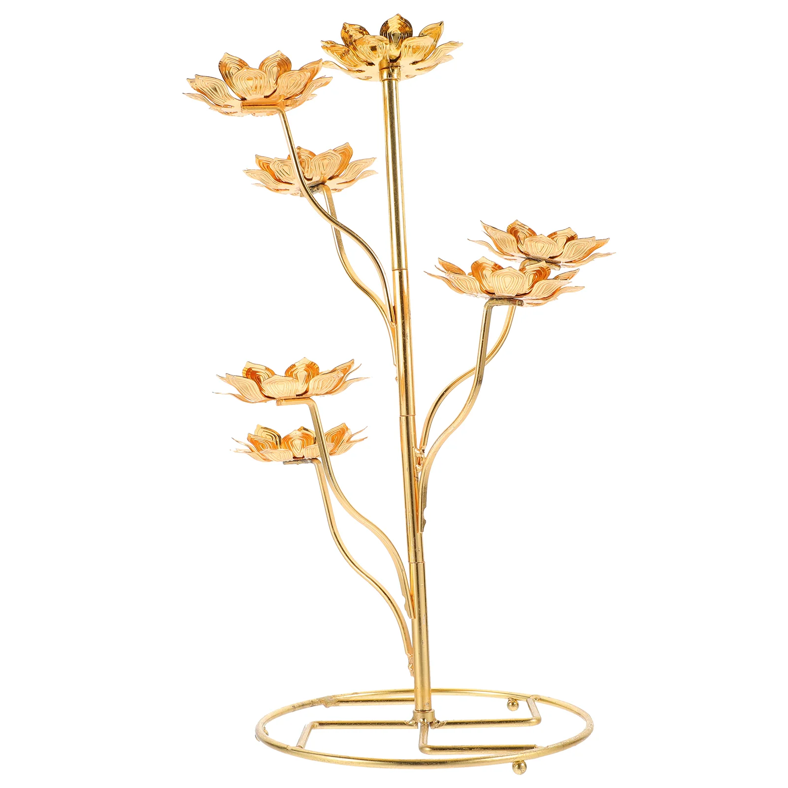 

Tabletop Flower Candelabra Decorative Lotus Flower Holder Table Decor Butter Lamp Holder