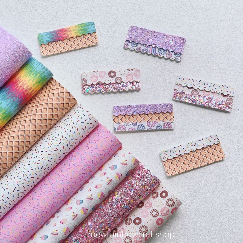 Новинка 30 х2 2 см/A4 сладкие десерты в пучке листы из искусственной кожи с принтом