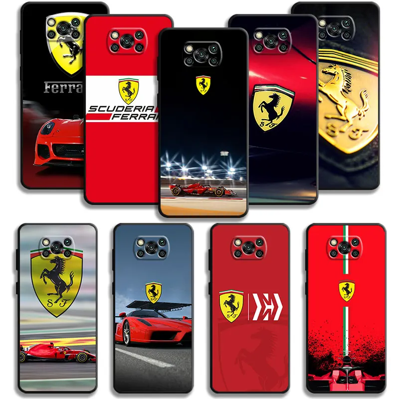 

Phone Case For Xiaomi POCO X3 NFC X4Pro X5 M3 for Mi 12 13 11 10 10T 8 Note10 Lite 11Ultra 11T Pro F1 Super Car Red Ferrari