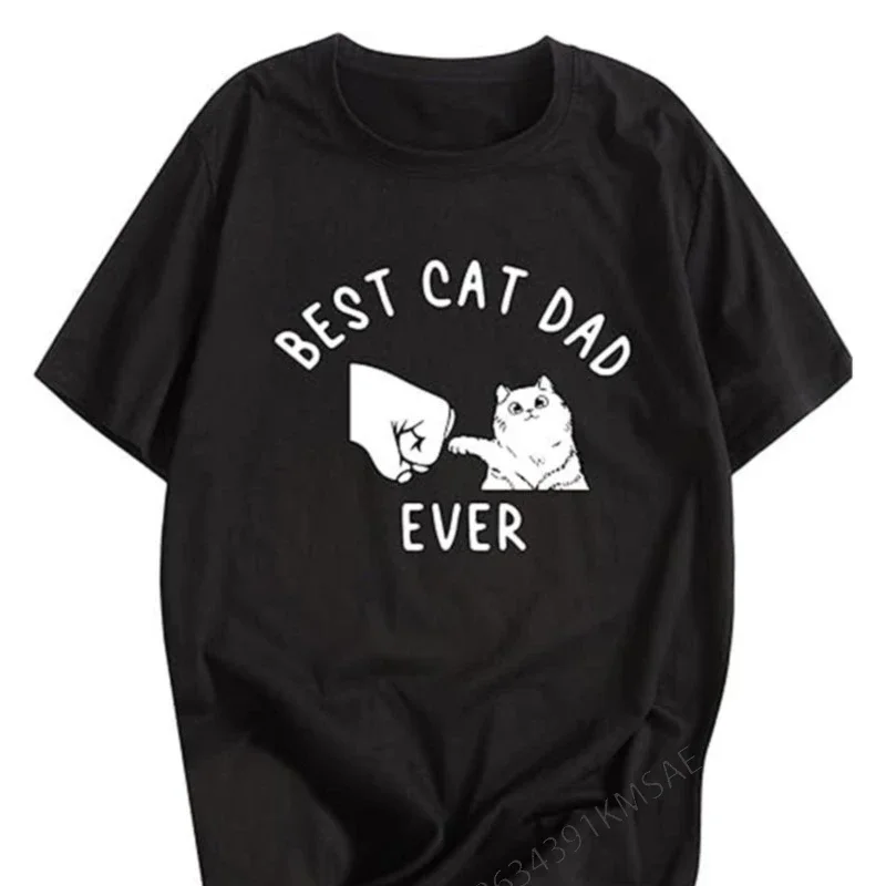 JRJZ Men's Graphic Tees Short Sleeve Cartoon Cat Letter Print T Shirt Tops Flag Men and Women CUTE