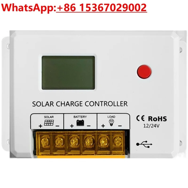12 В/24 В 10A20A30A Контроллер заряда и разряда солнечной батареи двойной USB
