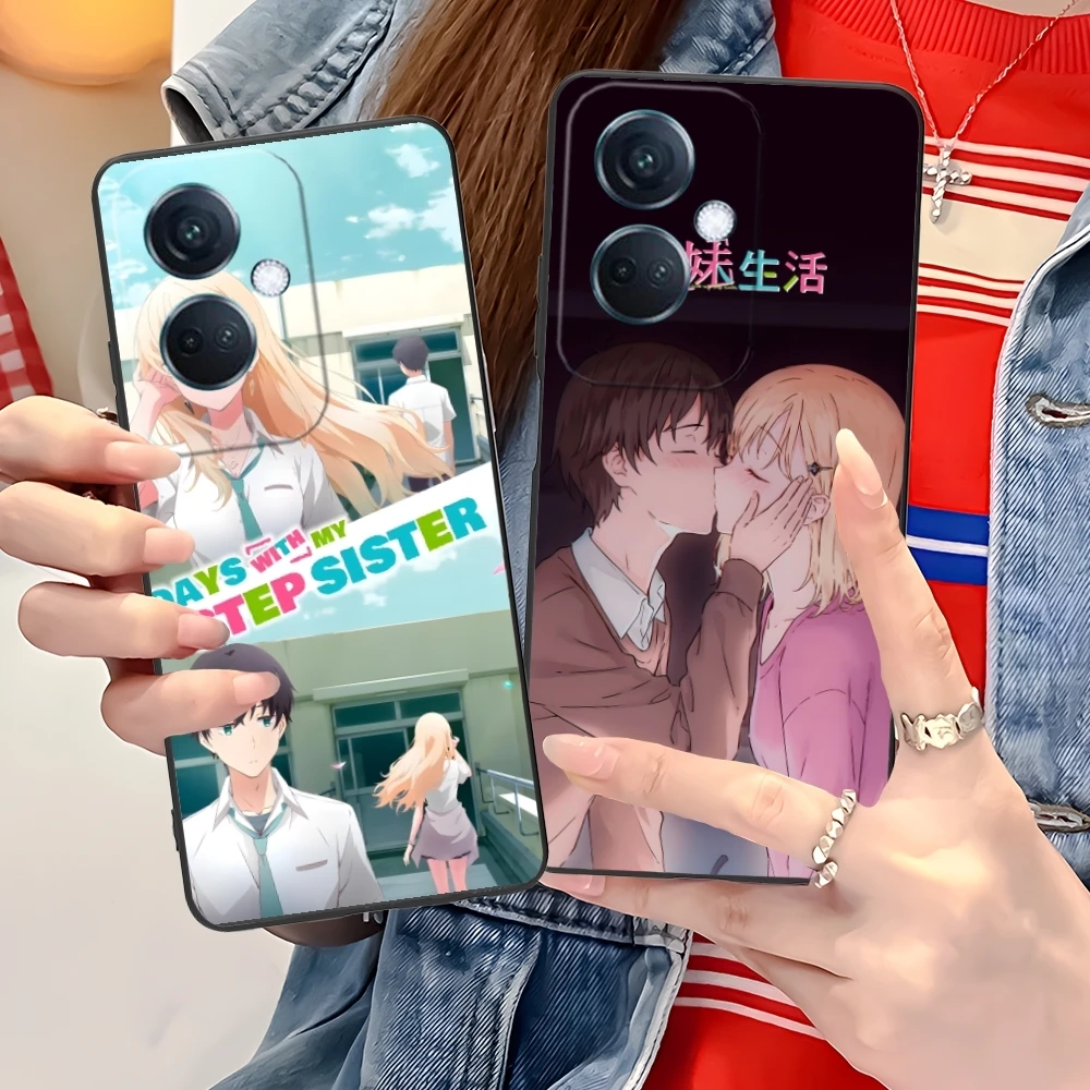 Милый чехол для мобильного телефона Gimai Seikatsu OPPO Find X5 X3 X2 A93 Reno 8 7 Pro A74 A72 A53 Черный