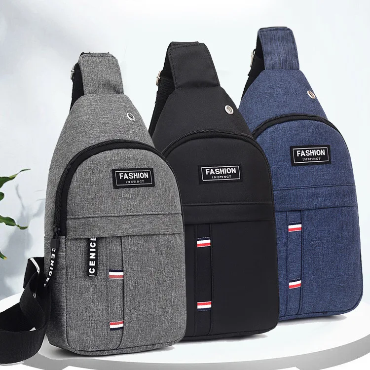 

Crossbody Packs Chest Charging Casual Waist Waist Bags Hole Men Bags Cable Nylon Bag Shoulder Earphones Sling Bags