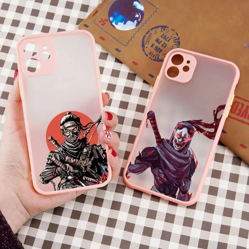 

Japan anime samurai oni mask Phone Case matte transparent For iphone 7 8 11 12 13 plus mini x xs xr pro max cover