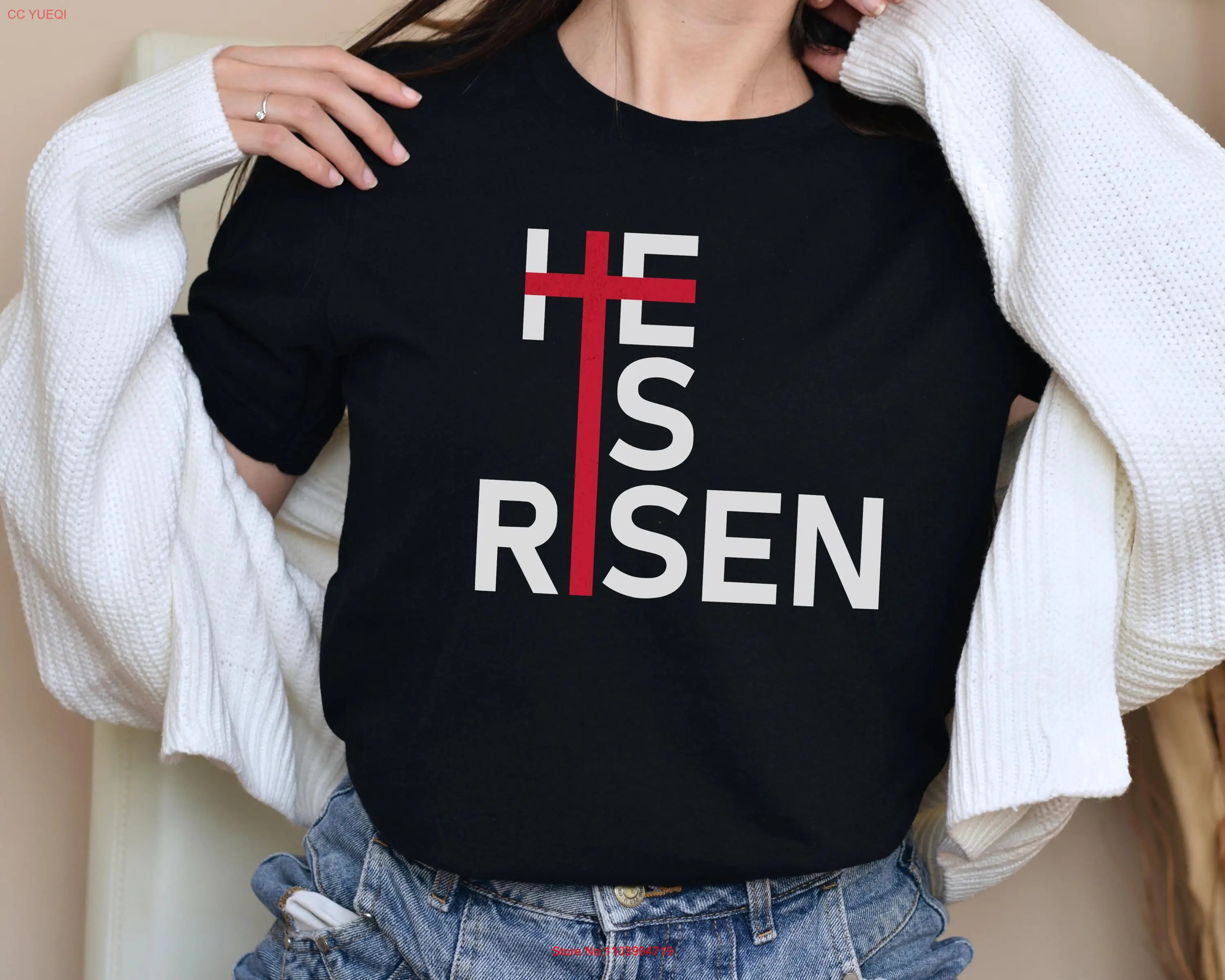 Христианская Пасхальная рубашка Он расен женская футболка с веррой Библейский