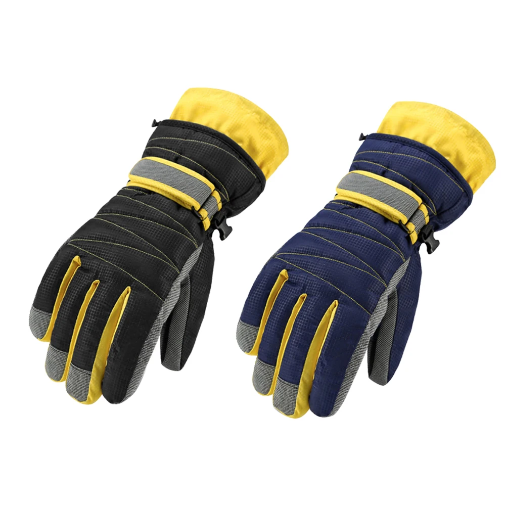 

2pcs Winter Ski Gloves Windproof Anti-Cold Thermal Cycling Full Finger Mittens Thickened Cold Weather Hand Warmer