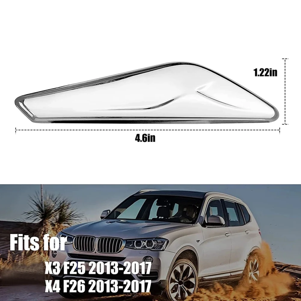 

Для-BMW X3 X4 F25 F26 2013-2017 передняя левая БОКОВАЯ хромированная отделка крыла отделка маркер указатель поворота лампа оболочка