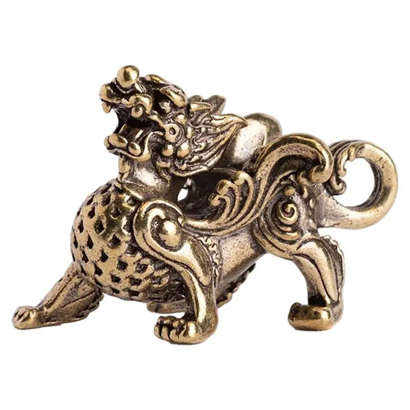 

1pcs Retro Brass Zodiac Dragon Fengshui Home Pendant Keychain DIY Ornament Knapsack Hanging Decor Gift Car Key Chain Hanging