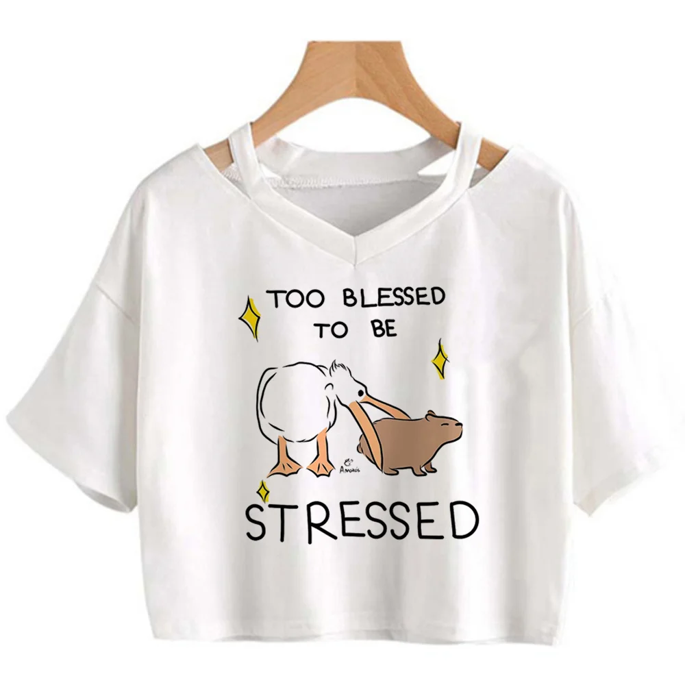 

Капибара, майка, уличная одежда 2000s, короткий топ для девушек, милая уличная одежда, одежда для манги, укороченная