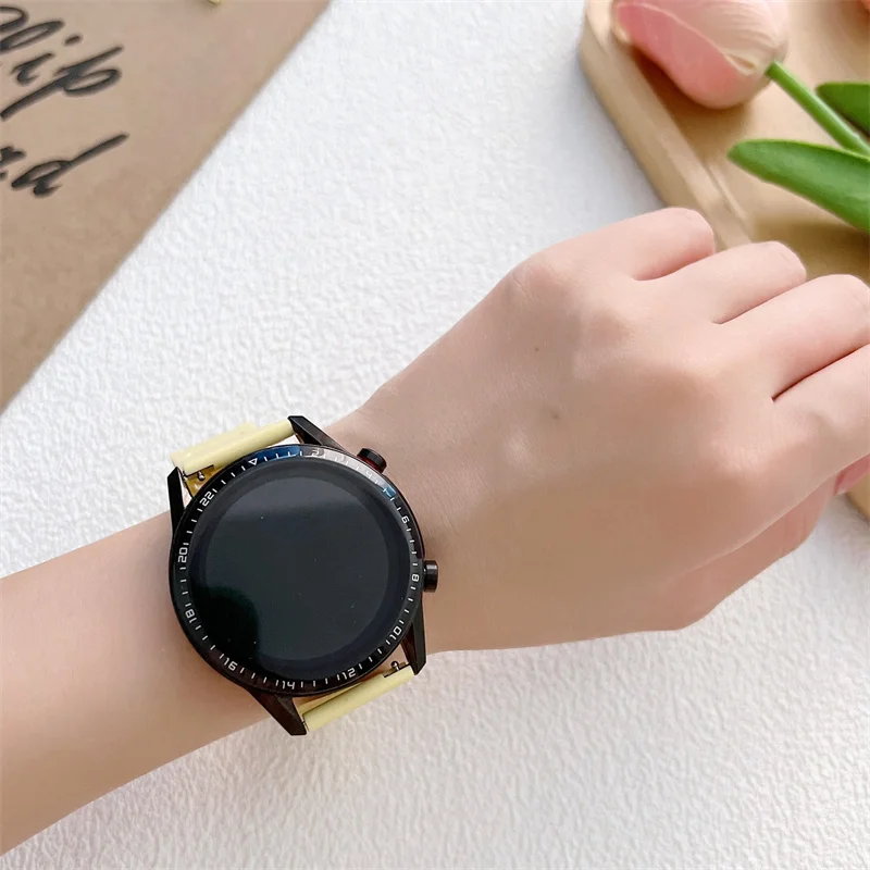 Carbon fiber strap For Samsung Galaxy 4 5/classic 46mm/Active 2 40mm/44mm Gear S3 20 22mm bracelet Huawei watch GT/2e/3/Pro band