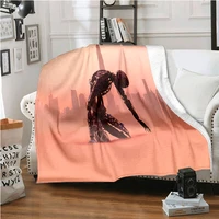 western world printed blanket family blankets for beds sofa cartoon printed ultra soft warm bedspread bedding home decor