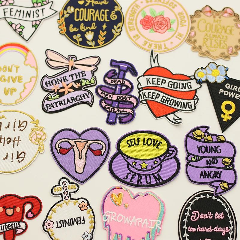 

Love Badge Clothing Accessories Handmade DIY Letter Embroidery Patch Sticker Iron on Patches for Clothes Logo Flowers Emblem Sew